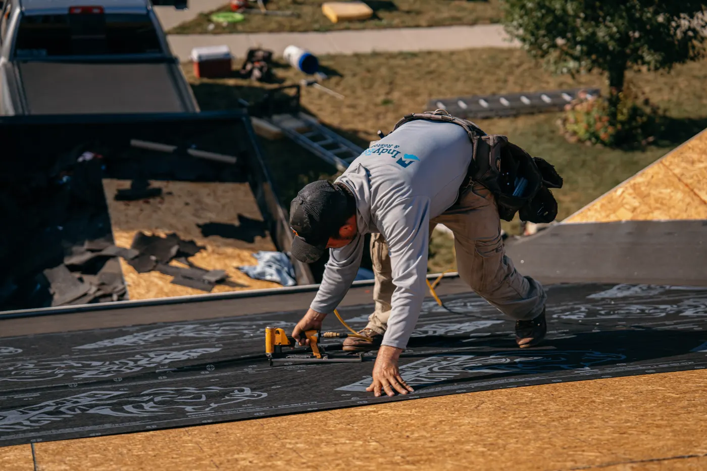 Tarping and dry-in on a Thorntown commercial roof